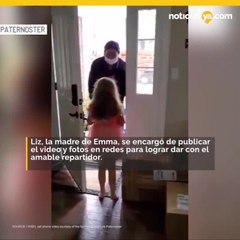 Repartidor de FedEx sorprende a niña con cupcakes el dia de su cumpleaños