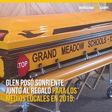 Chofer sera sepultado en ataud en forma de autobus escolar
