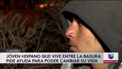Hispano que vive entre la basura pide ayuda para cambiar su vida