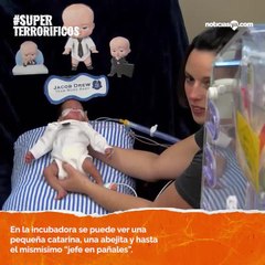 Estos bebés prematuros celebran Halloween con su primer disfraz