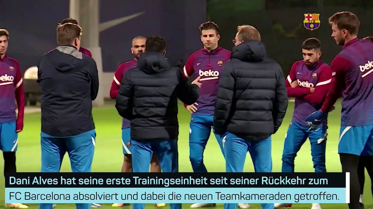 Alves im Training nach der Barca-Rückkehr