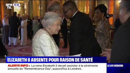 La reine Elizabeth II, qui devait faire une apparition publique lors d'une cérémonie à Londres ce dimanche, sera finalement absente pour raisons de santé