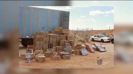 decomiso de camisetas y fuegos artificiales