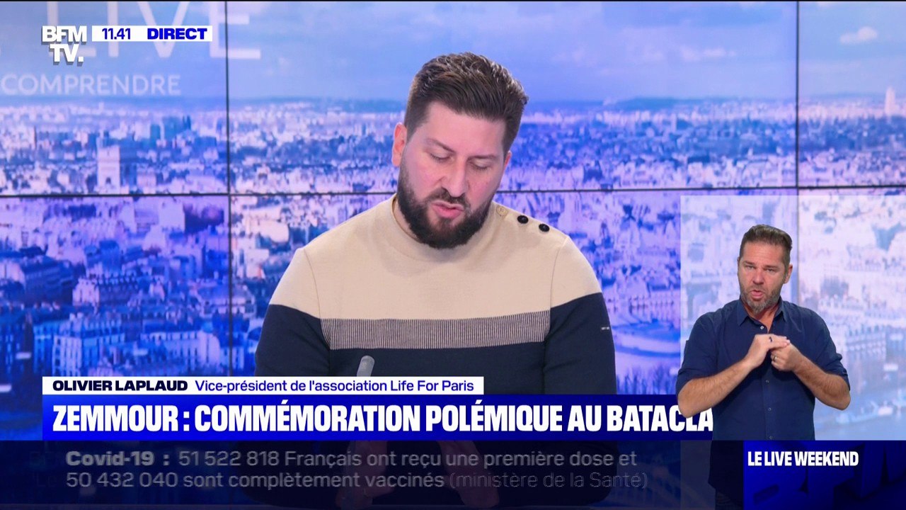 Commémoration polémique d'Éric Zemmour au Bataclan: pour Olivier Laplaud (association Life for Paris), "il ne respecte pas les victimes"