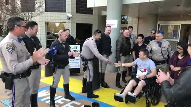 VIDEO CHP officer hit by alleged drunk driver honored by colleagues as he leaves hospital - Story KTVU - http ktvu.comnewsktvu-local-newsvideo-chp-officer-hit-by-alleged-drunk-driver-honored-by-colleagues-as- (1)