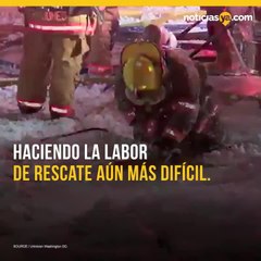 Agua de bomberos se congela, digital