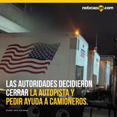 Forman camiones debajo de puente para salvar a suicida