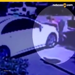 embarazada salta sobre auto de ladrones florida