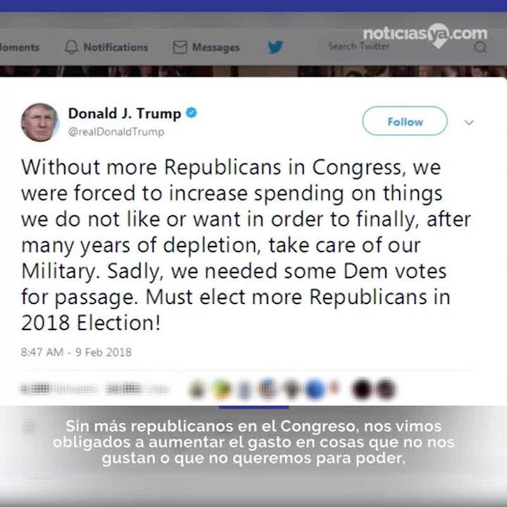 Tuits de Trump sobre nueva ley de gastos