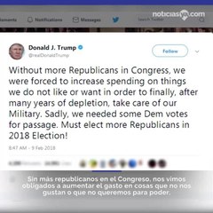 Tuits de Trump sobre nueva ley de gastos