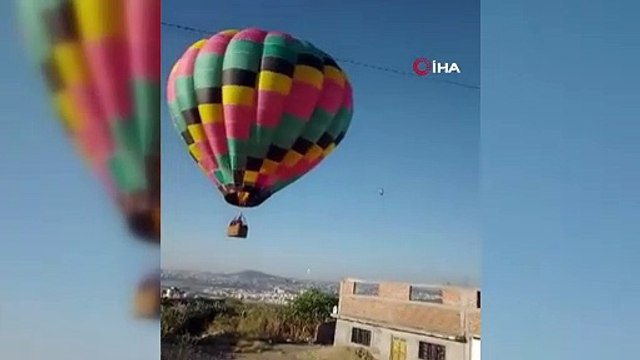 Meksika’da sıcak hava balonu eve çarptı