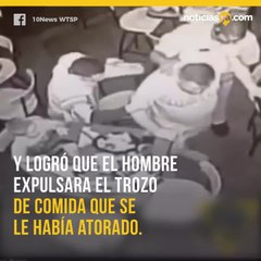 Policía salva a hombre que se ahogaba en restaurante