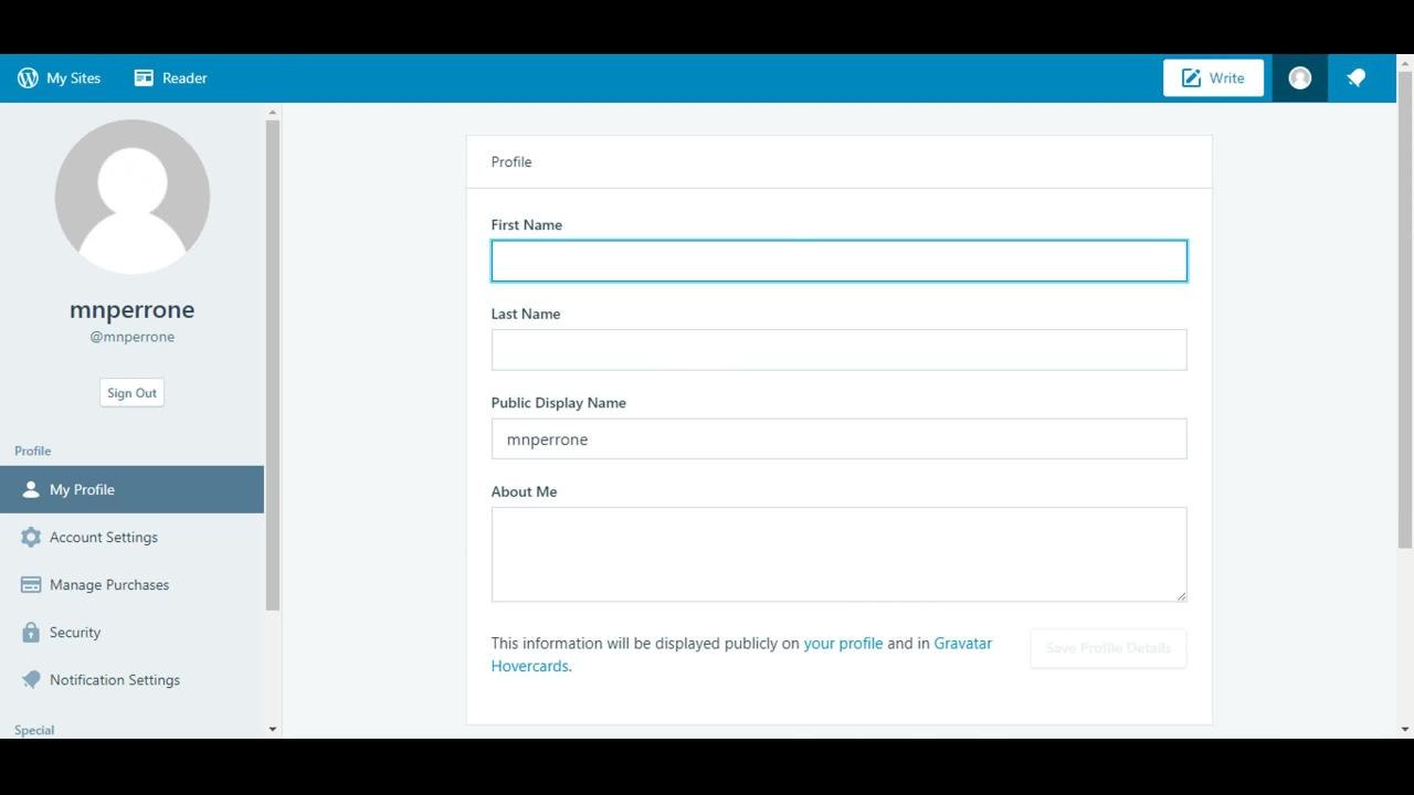 Editar avatar wordpress.avi