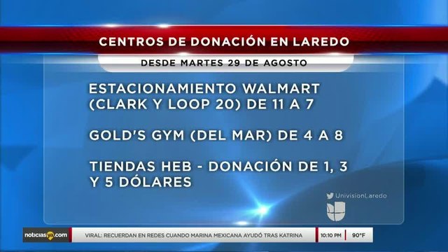 Noticias Laredo 10pm 082817 - Clip - donacion