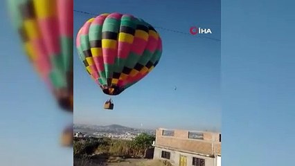 Sıcak hava balonu eve çarptı