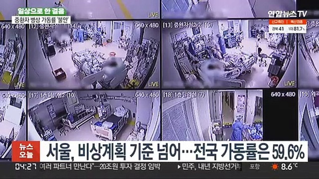 중환자 병상 가동률 '불안'…비상계획 기준, 내일 발표
