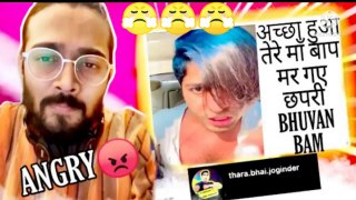 Bhuvan bam angry reply Thara bhai joginder / Bhuvan bam vs Thara bhai joginder / 2021 roast video