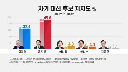 "윤석열 45.6% vs 이재명 32.4%"...尹, 오차범위 밖 우세 / YTN