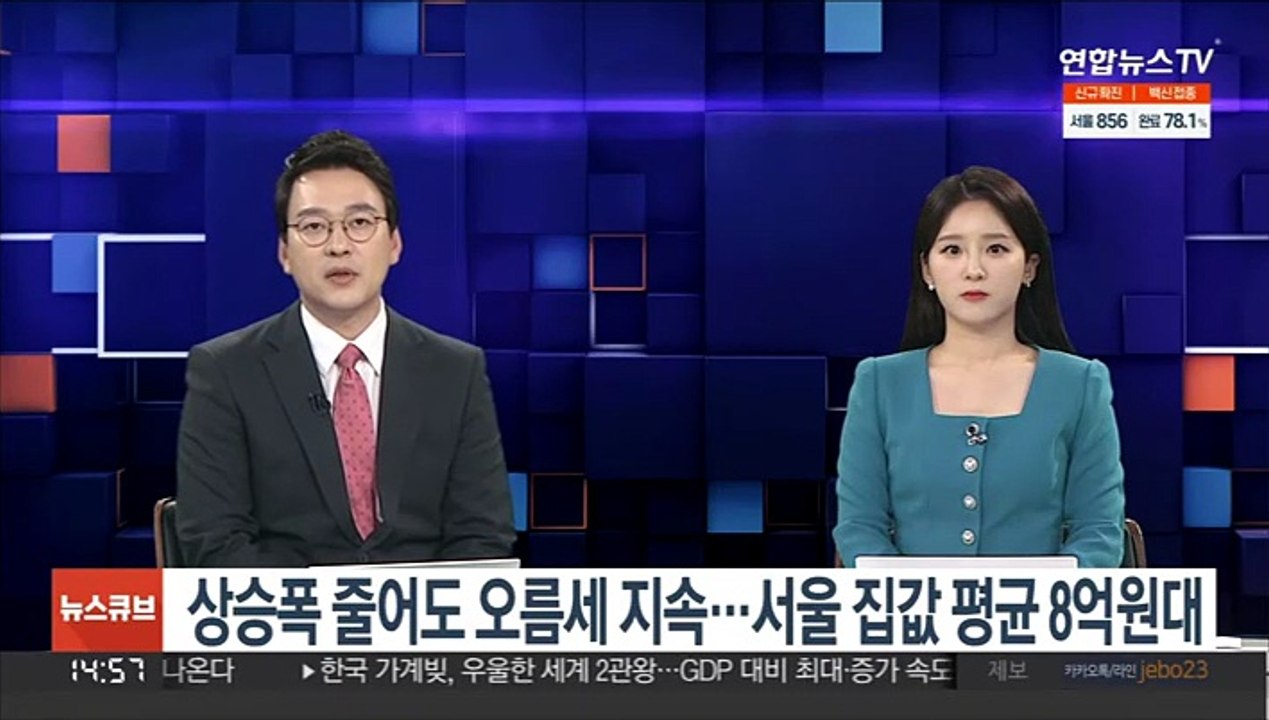 상승폭 줄어도 오름세 지속…서울 집값 평균 8억원대