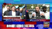 MQM-Pakistan leader Farooq Sattar talk to media