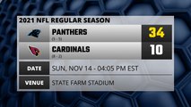 Panthers @ Cardinals NFL Game Recap for SUN, NOV 14 - 04:05 PM EST