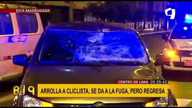 Ciclista arrollado en el Cercado de Lima: conductor se da a la fuga, regresa y termina llorando
