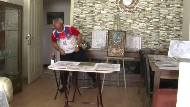 ZONGULDAK - Emekli güvenlik görevlisi yarım asırdır hayallerini tuvale yansıtıyor