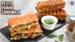 Pesto Panini Sandwich Recipe - 2 Ways | How To Make Sandwich On Tawa | Pesto Panini WIth Veggies