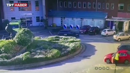 Liverpool'da hastane önündeki patlama anı