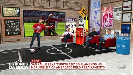 Segundo o comentarista Souza, a goleada do Flamengo sobre o São Paulo só não foi maior por conta que o time carioca teve DÓ do Tricolor... É isso mesmo???#OsDonosDaBola