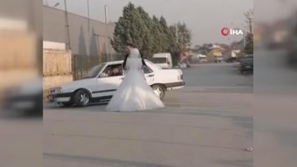 Damat istedi, sürücü otomobille dakikalarca terör estirdi