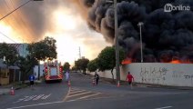 Incêndio atinge garagem de ônibus em Londrina