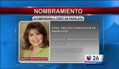 FL: Annette Taddeo Goldstein acompañará a Crist en papeleta de noviembre