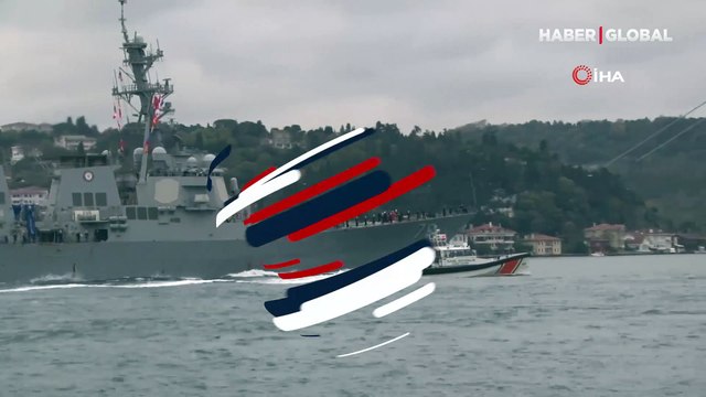 ABD Donanmasına ait USS Porter isimli savaş gemisi Sarayburnu'na demirledi
