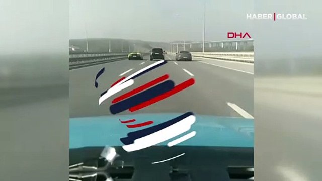 İstanbul Havalimanı yolunda otoyolu kapatıp yarışan sürücüler anbean kamerada