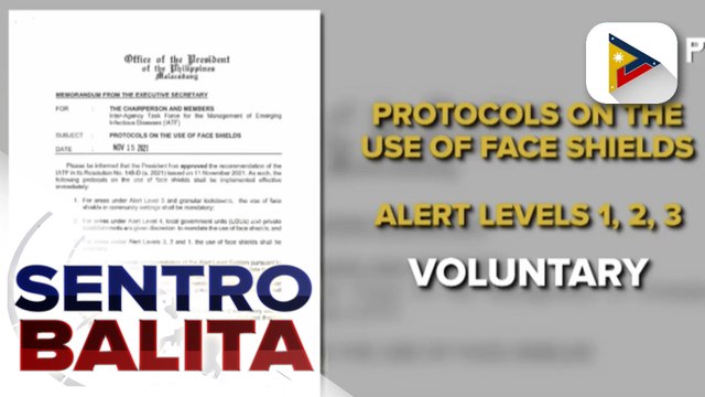 Face shield, hindi na required sa mga nasa ilalim ng Alert levels 1, 2 at 3; LGUs, hinimok ni Pres. Duterte na magpasa ng ordinansa para age restriction ng mga papayagan sa malls
