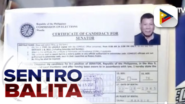 Partido Federal ng Pilipinas, pag-uusapan kung mapapasama si Pres. duterte sa kanilang senate slate; PFP, hinihintay kung tatanggapin ni Mayor Sara ang pag-endorso sa kanya ng partido