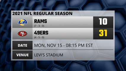 Rams @ 49 Ers NFL Game Recap for MON, NOV 15 - 08:15 PM EST