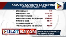 DOH, nakapagtala ng 849 na bagong mga kaso ng COVID-19 ngayong araw