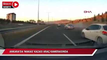 Ankara'da 'makas' kazası araç kamerasında