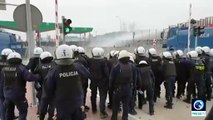 Water cannons fired towards migrants stuck on Poland-Belarus border