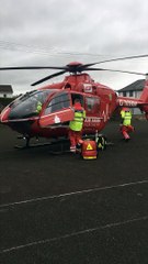 Air ambulance preparing for Take Off