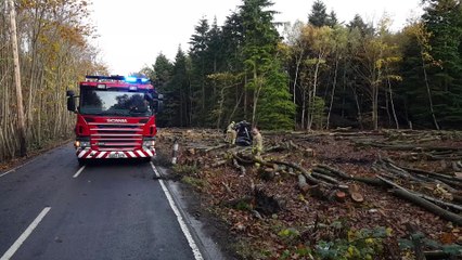 Car overturns in Thornden Wood Road