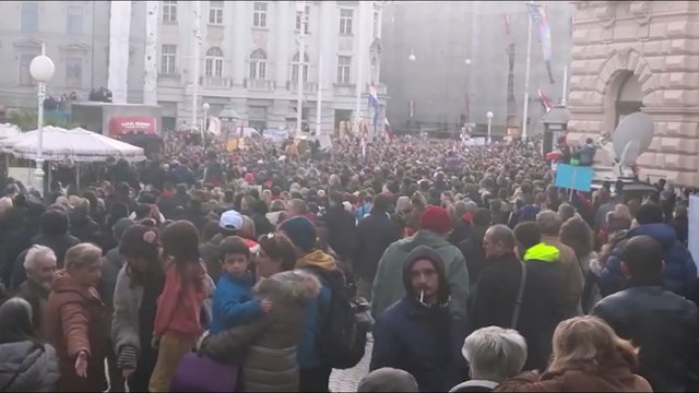 Covid, Croazia: manifestazione dei No Vax a Zagabria