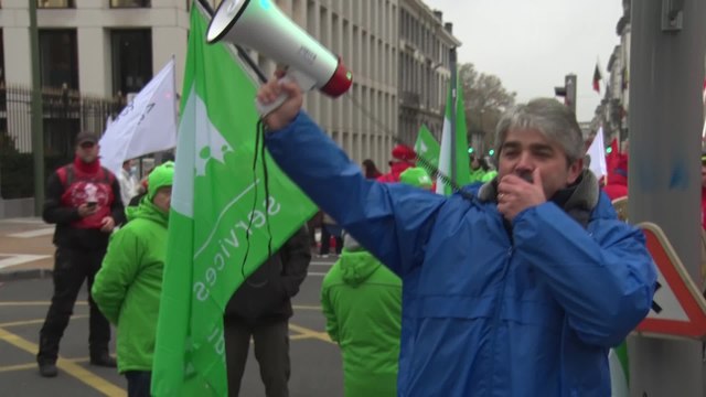 Action de blocage des syndicats policiers à Bruxelles