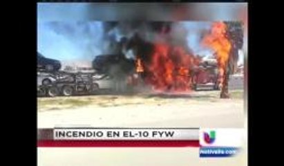 Se incendió un camión de carga sobre la interestatal 10