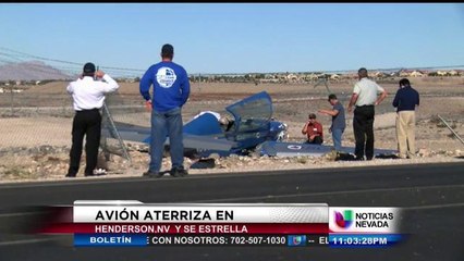Avión privado aterrizó de emergencia en Henderson