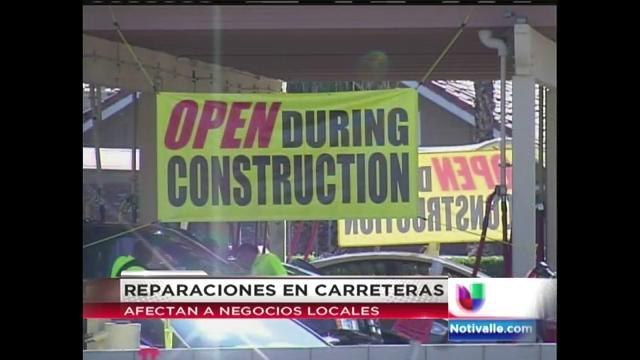 Reparaciones en vias principales afectan a negocios locales
