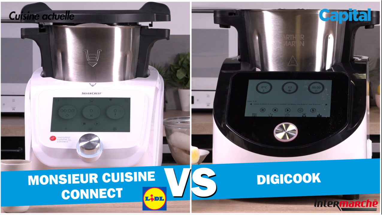 Digicook d'Intermarché vs. Monsieur Cuisine Connect de Lidl: le match des  rivaux de Thermomix - Capital.fr
