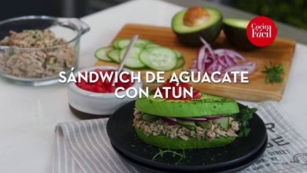 Sándwich de aguacate con atún  - Cocina Fácil ‍